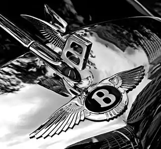Image 6A Bentley badge and hood ornament atop a 1960 S2 4-door saloon