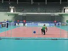 Defending in a penalty situation against Belgium (May 2015)
