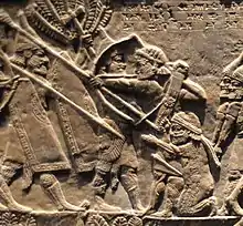 Last arrow of King Teuman and his son Tammaritu.